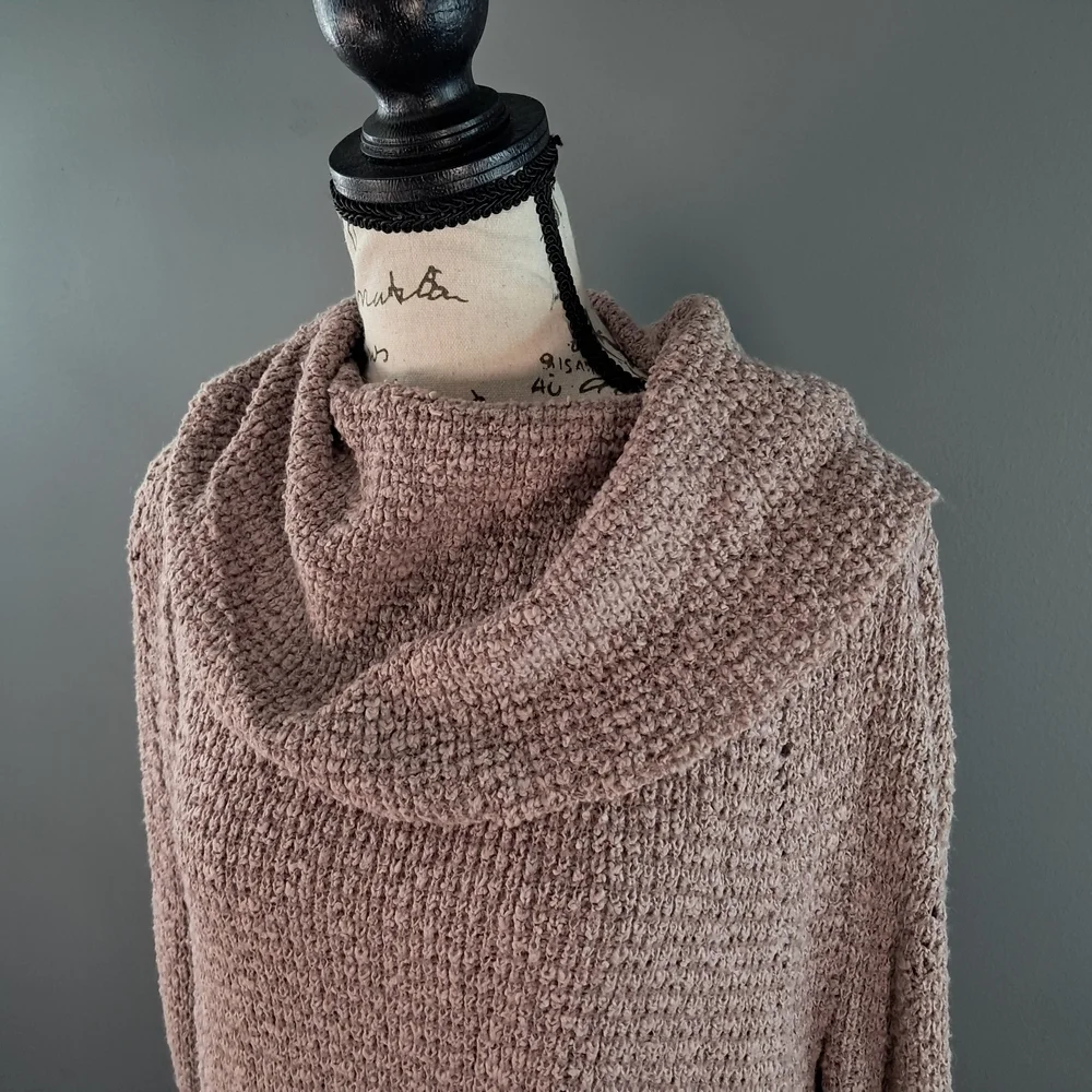 Free People By Your Side Pullover Sweater in Mauve Size XS Cowel Neck